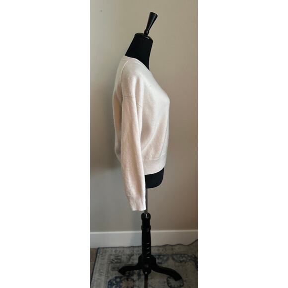 ATHLETA Women's Cut Ecru Merino Wool Cashmere Blend Crew Neck Sweater Size M - Picture 5 of 8